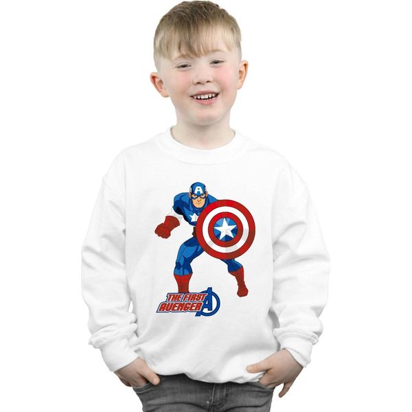 Captain America - Felpa "Il Primo Vendicatore"" Per Ragazzi BI359 (116) (Weiß)"-image