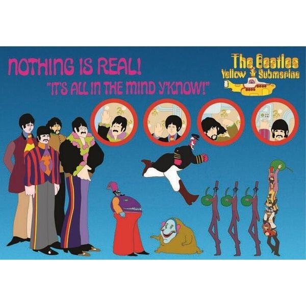 The Beatles - Cartolina "Yellow Submarine Nothing Is Real"", Formato Standard RO9092 (Taglia Unica) (A Colori)"-image