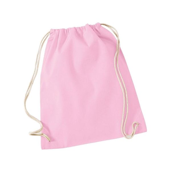 Westford Mill - Borsa Da Ginnastica, Cotone RW9129 (Taglia Unica) (Rosa/Bianco)-image