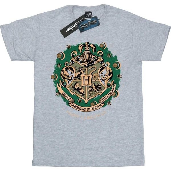Harry Potter - Maglietta Per Ragazzi - Design Natalizio BI1681 (128) (Grigio)-image