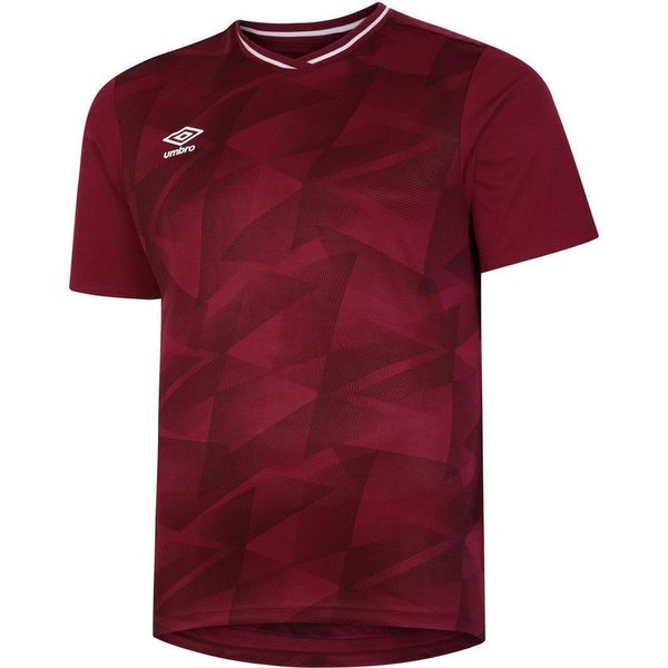 Umbro - Maglia "Triassic"" Da Bambino A Manica Corta UO1898 (158) (Rosso Vino/Tan)"-image