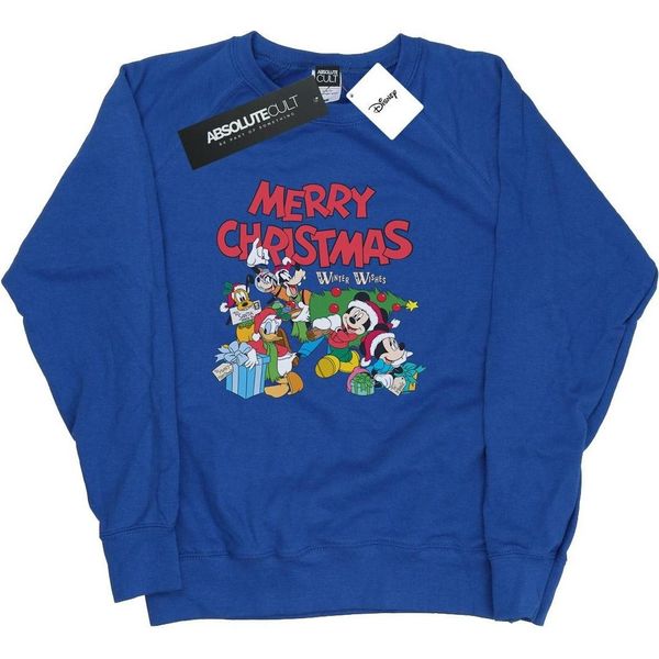 Disney - Felpa "Topolino E Amici - Auguri D'inverno"" Da Donna BI28079 (Xl) (Blu Reale)"-image