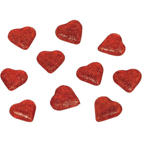 Amscan - Cuore Glitterato - Decorazione Da Tavolo, Schiuma, San Valentino 24-Pack SG28417 (Taglia Unica) (Rosso)-image