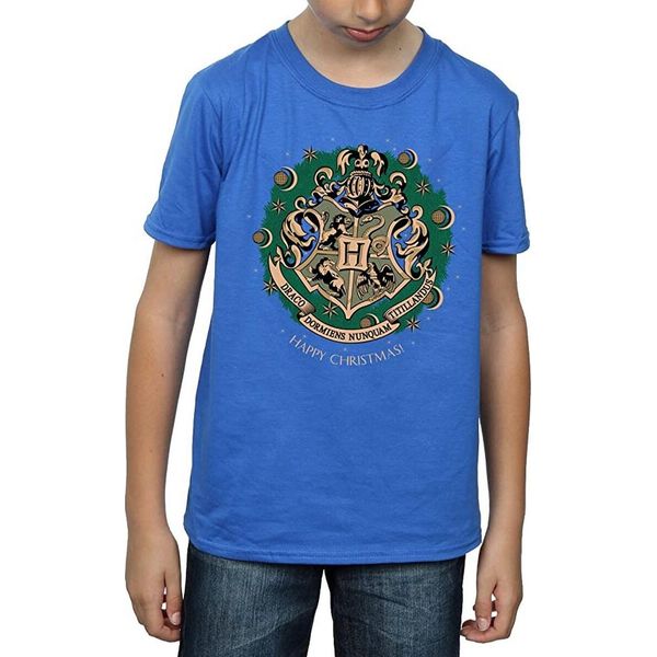 Harry Potter - Maglietta Per Ragazzi - Design Natalizio BI1681 (128) (Blu Reale)-image
