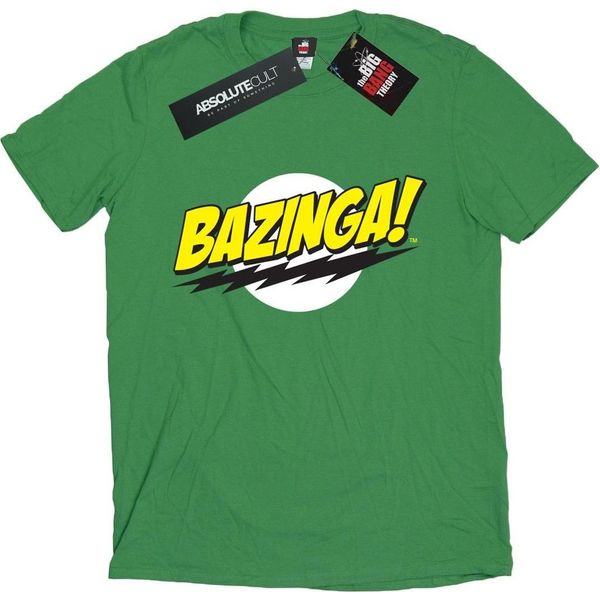 The Big Bang Theory - Maglietta "Bazinga"" Da Uomo BI1582 (M) (Verde Irlandese)"-image