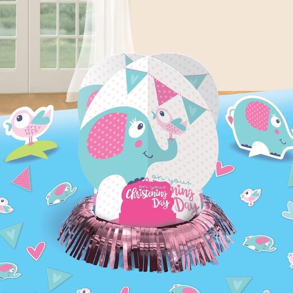 Amscan - Decorazione, Set Battesimo - Cartone SG27223 (Taglia Unica) (Blu/Rosa/Bianco)-image