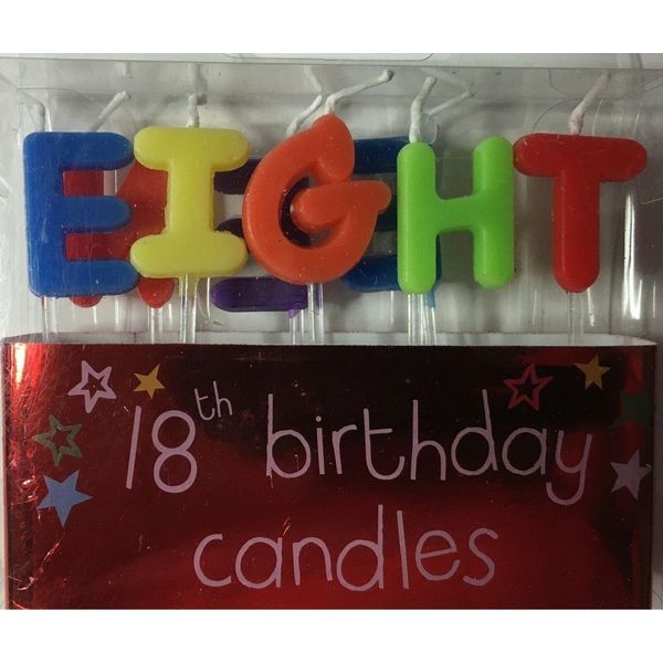 Lettere - Candele, 18° Compleanno - Cera SG27225 (Taglia Unica) (Colorato)-image