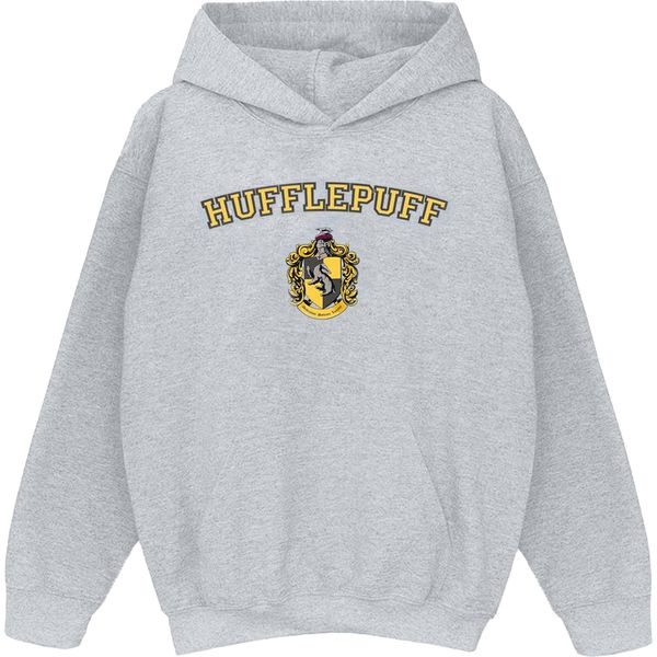 Harry Potter - Felpa Con Cappuccio "Hufflepuff"" Per Ragazzi BI7906 (128) (Grigio)"-image