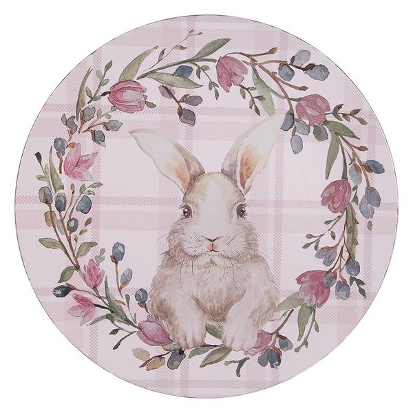 Piattino Clayre & Eef Ø 33 Cm Coniglio In Plastica Rosa-image