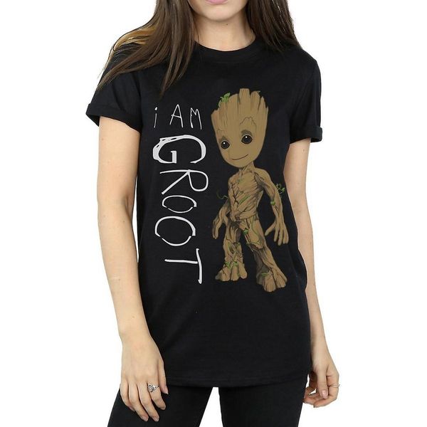 Guardiani Della Galassia - Maglietta "I Am Groot"" Da Donna BI595 (S) (Nero)"-image