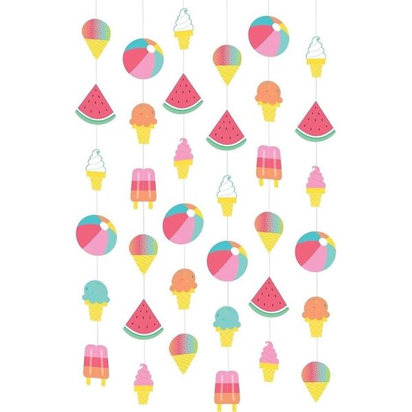 Amscan - Spago - Decorazione Da Appendere "Just Chillin"" Confezione Da 6 Pezzi - Carta, Cartone SG28558 (Taglia Unica) (Colorato)"-image
