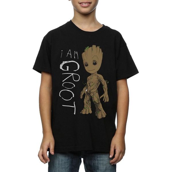 Guardiani Della Galassia - Maglietta "I Am Groot"" Per Ragazzi BI592 (116) (Nero)"-image