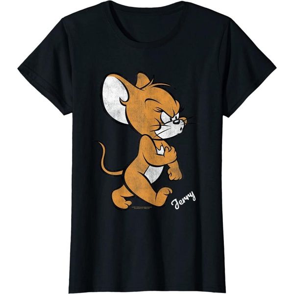 Tom E Jerry - Maglietta "Angry Mouse"" Da Donna BI765 (S) (Nero)"-image