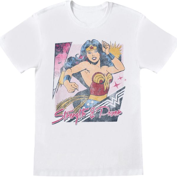 Wonder Woman - Maglietta "Forza E Potere"" Per Bambina BI927 (152-158) (Bianco)"-image