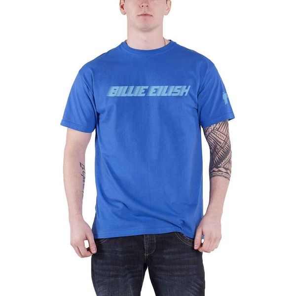 Billie Eilish - Maglietta Logo Per Uomo/Donna Unisex RO6408 (M) (Blu)-image