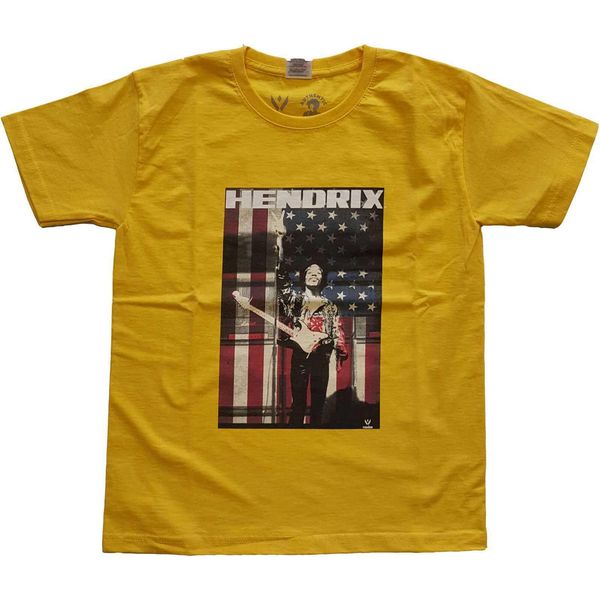 Jimi Hendrix - Maglietta Per Bambini RO4277 (158-164) (Giallo)-image