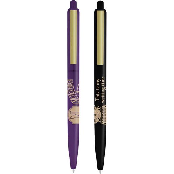 Wednesday - Set Di Penne A Sfera "Nevermore"" 2-Pack PM6685 (Taglia Unica) (Viola/Nero/Oro)"-image