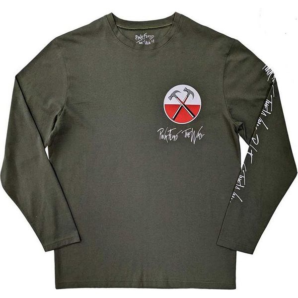Pink Floyd - Maglietta "The Wall Hammers"" Uomo/Donna Unisex Manica Lunga RO9359 (M) (Verde)"-image