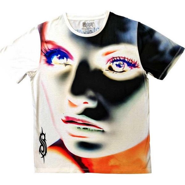 Slipknot - Maglietta "Adderall Face Inverted"" Per Uomo/Donna Unisex RO9378 (L) (Bianco)"-image