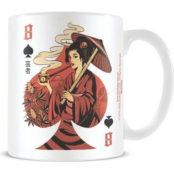 Ilustrata - Tazza Da Caffè "Weed Gueicha"" PM6716 (Taglia Unica) (Bianco/Rosso/Nero)"-image