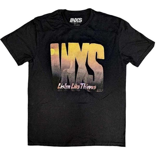 Inxs - Maglietta "Listen Like Thieves Tour"" Per Uomo/Donna Unisex RO9364 (Xl) (Nero)"-image