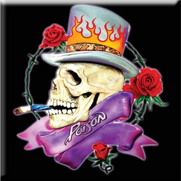 Poison - Magnete Da Frigo, Teschio RO9502 (Taglia Unica) (Nero/Colorato)-image