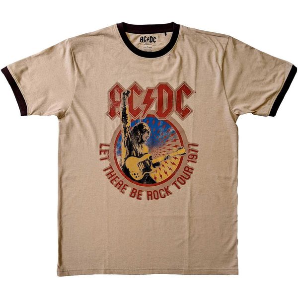 Ac/Dc - Maglietta "Let There Be Rock Tour 1977"" Per Uomo/Donna Unisex RO9350 (M) (Sand)"-image