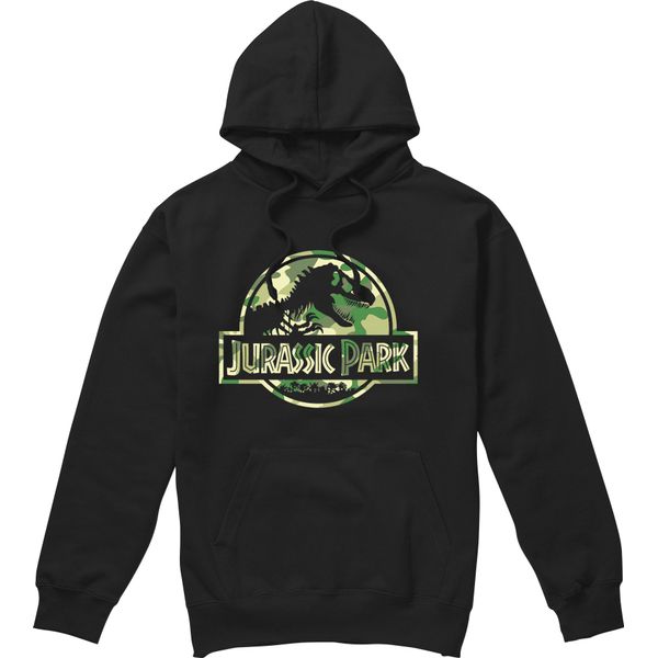 Jurassic Park - Felpa Con Cappuccio Da Uomo TV2562 (L) (Nero)-image