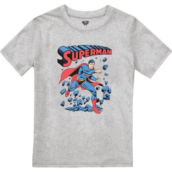 Superman - Maglietta "Wall Break"" Per Ragazzi TV2566 (116) (Grigio Screziato)"-image