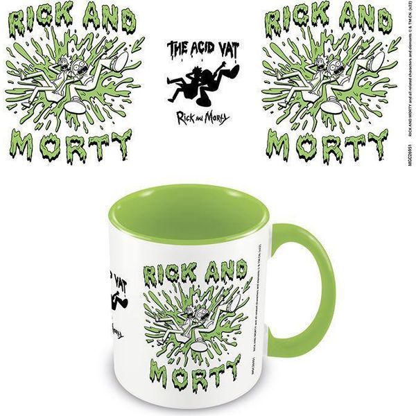 Rick And Morty - Tazza Da Caffè "Acid Vat"", Interno Bicolore PM3958 (Taglia Unica) (Verde/Bianco/Nero)"-image