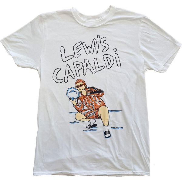 Lewis Capaldi - T-Shirt Uomo/Donna Unisex RO7055 (M) (Bianco)-image