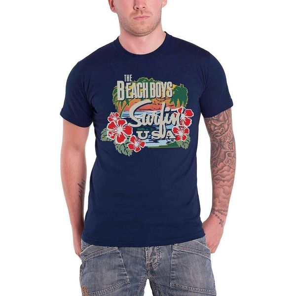 The Beach Boys - Maglietta "Surfin Usa"" Per Uomo/Donna Unisex RO7099 (Xxl) (Blu Navy)"-image