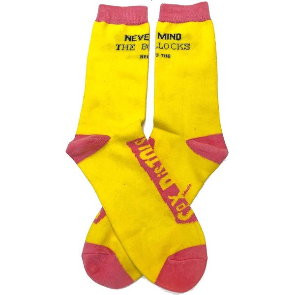 Sex Pistols - Calzini "Never Mind The Bollocks"" Per Uomo/Donna Unisex RO7254 (40,5 Eu - 45,5 Eu) (Giallo/Rosa)"-image
