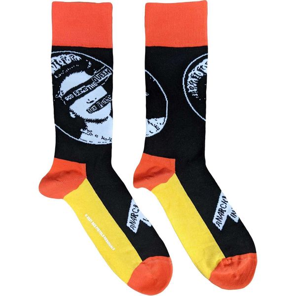 Sex Pistols - Calzini "God Save The Queen"" Per Uomo/Donna Unisex RO7323 (40,5 Eu - 45,5 Eu) (Nero/Arancione/Giallo)"-image