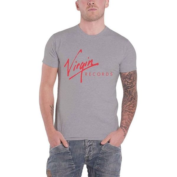 Virgin Records - Maglietta Da Uomo/Donna Unisex RO7496 (S) (Grigio)-image