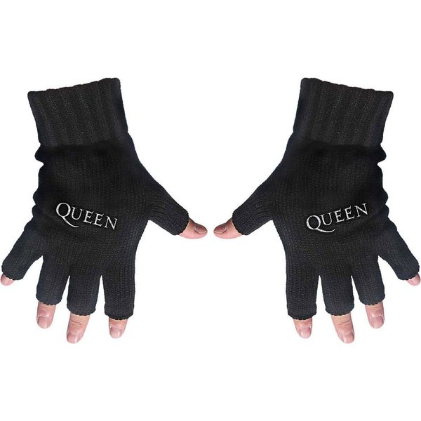 Queen - Uomo/Donna Guanti Unisex Senza Dita Con Logo RO9553 (Taglia Unica) (Nero)-image