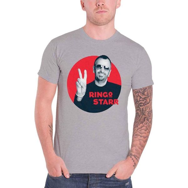 Ringo Starr - Maglietta "Peace"" Per Uomo/Donna Unisex RO7739 (M) (Grigio)"-image