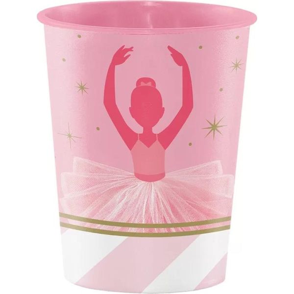 Creative Party - Ballerina - Tazza Per Feste, Plastica SG26779 (Taglia Unica) (Rosa/Bianco/Oro)-image