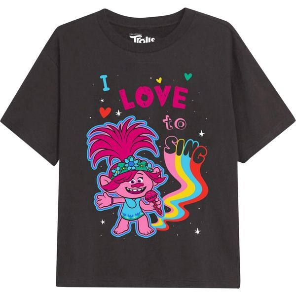 Trolls - Maglietta "I Love To Sing"" Per Bambina TV2455 (128) (Carbone)"-image