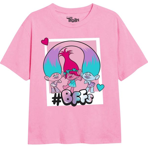 Trolls - Maglietta "Bff Polaroid"" Per Bambina TV2456 (128) (Rosa Chiaro)"-image
