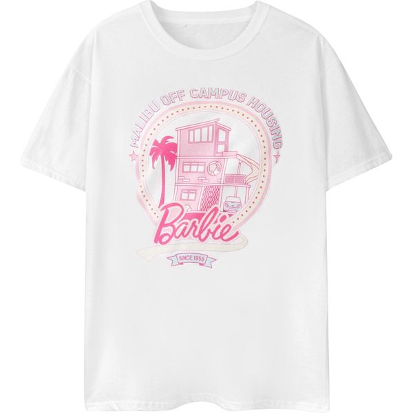 Barbie - Maglietta "Malibu Off Campus Housing"" Da Donna A Maniche Corte NS7502 (Xl) (Bianco)"-image