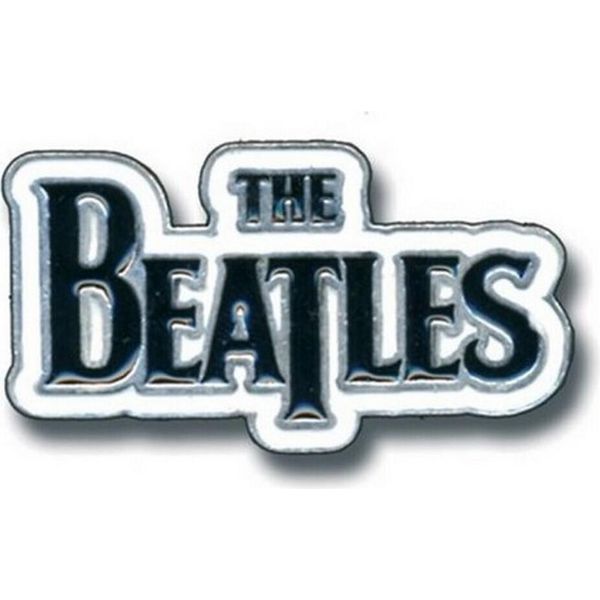 The Beatles - Logo Drop-T - Distintivo - Metallo RO7113 (Taglia Unica) (Nero/Bianco)-image