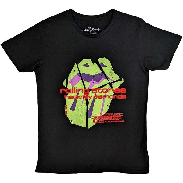 The Rolling Stones - Maglietta "Hackney Diamonds"" Logo Per Uomo/Donna Unisex RO9613 (S) (Nero)"-image