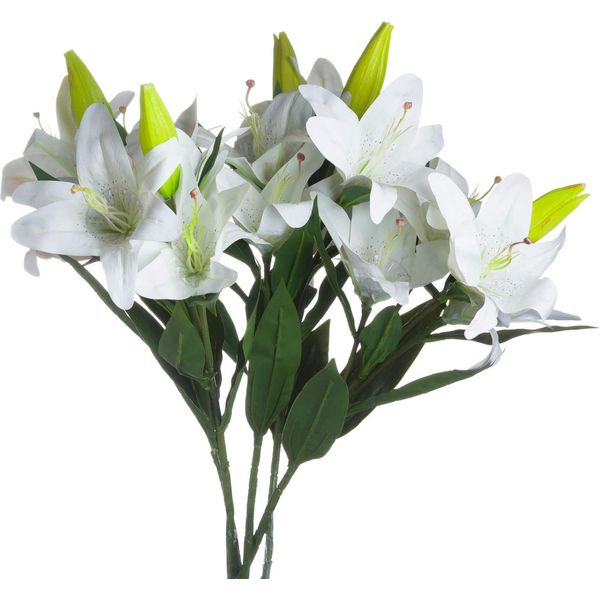 Hill Interiors - Pianta Artificiale, Giglio HI3444 (Taglia Unica) (Bianco)-image