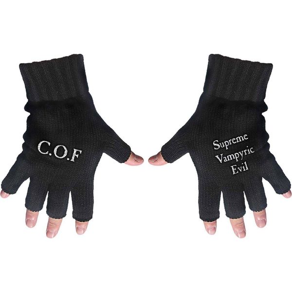 Cradle Of Filth - Guanti Unisex Senza Dita "Supreme Vampiric Evil"" RO7807 (Taglia Unica) (Nero/Bianco)"-image