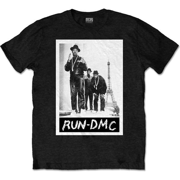Run Dmc - Maglietta "Paris"" Per Uomo/Donna Unisex RO7846 (L) (Nero)"-image