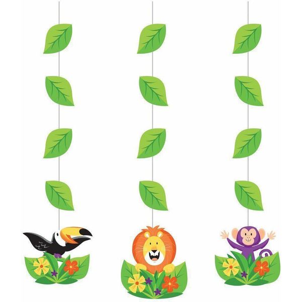 Creative Party - Ritaglio - Decorazione Da Appendere "Jungle Safari"" 3-Pack - Foil SG28071 (Taglia Unica) (Colorato)"-image
