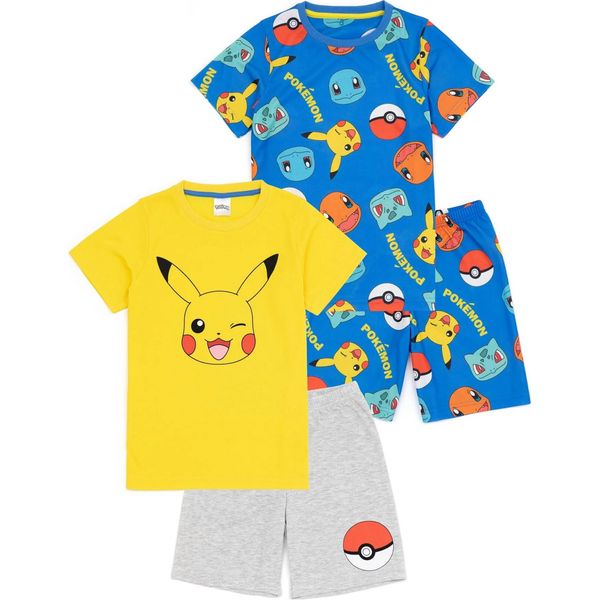 Pokemon - Pigiama Con Pantaloncini Per Bambini (Confezione Da 2) NS7565 (110) (Multicolore)-image
