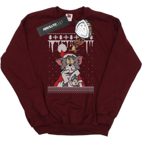 Tom And Jerry - Felpa "Christmas Fair Isle"" Per Donna BI11784 (L) (Burgunderrot)"-image