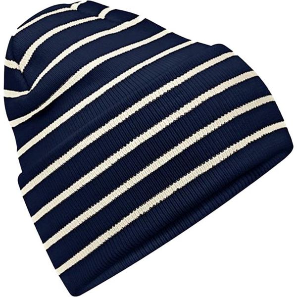 Beechfield - "Original"" Beanie Basso Legato Per Uomini/Donne Unisex RW9203 (Taglia Unica) (Blu Scuro/Bianco Morbido)"-image